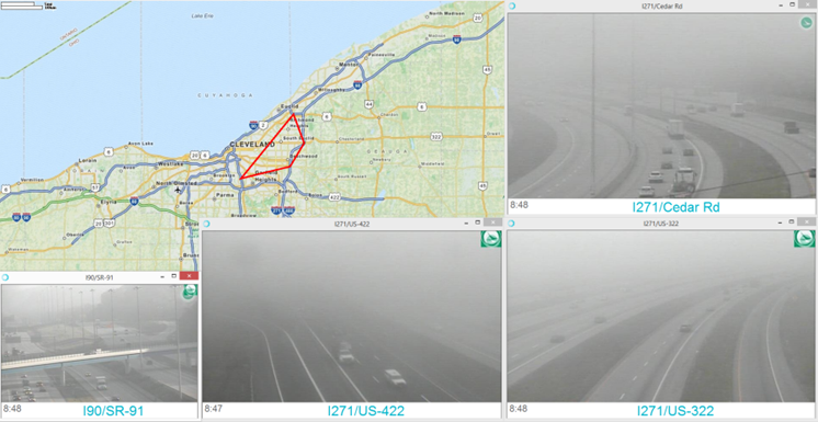 Low visibility service using on-vehicle cameras